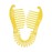 Flexible Interlocking Banana Clip Clincher Interlocking Two Sides Hair Comb - Yellow