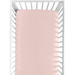 Solid Blush Pink Baby or Toddler Fitted Crib Sheet for Celestial Collection by Sweet Jojo Designs