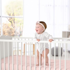 Solid Blush Pink Baby or Toddler Fitted Crib Sheet for Celestial Collection by Sweet Jojo Designs