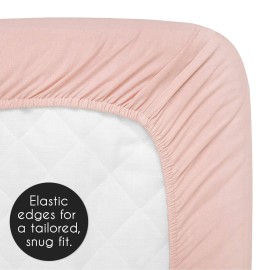 Solid Blush Pink Baby or Toddler Fitted Crib Sheet for Celestial Collection by Sweet Jojo Designs