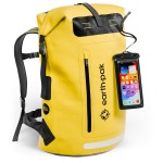 Earth Pak Waterproof Backpack - Heavy Duty Hiking Backpack - Roll-Top Closure Bag - Cushioned Dry Bag Waterproof Phone Case