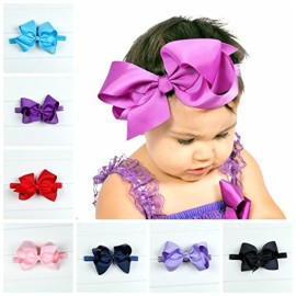 DDazzling Baby Large Hair Bow Headband Hair Accessories Photo Props (Red)