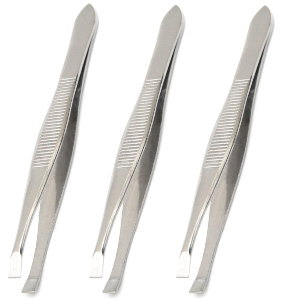 Luxxii (3 Pack) Flat Tweezers - Stainless Steel Flat Tweezers Hair Plucker for Hair and Eyebrows Personal Care (C_FLAT) Luxxii (3 Pack) Flat Tweezers - Stainless Steel Flat Tweezers Hair Plucker for Hair and Eyebrows Personal Care (C_FLAT)