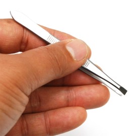 Luxxii (3 Pack) Flat Tweezers - Stainless Steel Flat Tweezers Hair Plucker for Hair and Eyebrows Personal Care (C_FLAT) Luxxii (3 Pack) Flat Tweezers - Stainless Steel Flat Tweezers Hair Plucker for Hair and Eyebrows Personal Care (C_FLAT)