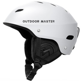 OutdoorMaster Kelvin Ski Helmet - Snowboard Helmet for Men, Women & Youth (White,S)