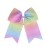 8 Inch Cheerleader Bows Ponytail Holder Solid Color Cheerleading Bows Hair Tie (Light Rainbow)