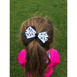 Sportybella - Soccer Hair Accessories Set: Adorable Black and White Soccer Ball Prints - Hair Bows, Ponytail Holders - Gift for Girls Soccer Enthusiasts