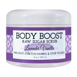 Body Boost Lavender Vanilla Raw Sugar Scrub 8 oz- Help Treat Dry Skin Stretch Marks and Scars- Pregnancy and Nursing Safe- Allergen Free- Vegan Body Boost Lavender Vanilla Raw Sugar Scrub 8 oz- Help Treat Dry Skin Stretch Marks and Scars- Pregnancy and Nursing Safe- Allergen Free- Vegan