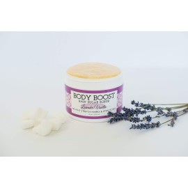 Body Boost Lavender Vanilla Raw Sugar Scrub 8 oz- Help Treat Dry Skin Stretch Marks and Scars- Pregnancy and Nursing Safe- Allergen Free- Vegan