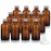 4 oz Amber Glass Boston Round Bottles with Silver Metal Screw On Caps (12 Pack) + Funnel Refillable Empty Storage Containers