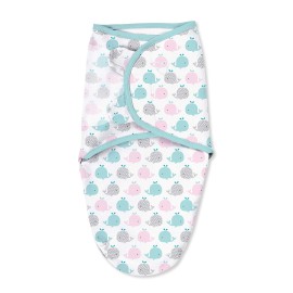 SwaddleMe Original Swaddle - Size Small, 0-3 Months, 2-Pack (Pink Polka Whale)