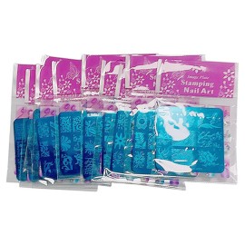 FingeAngel 10PCS Nail Plates +1 Nail Stamper + 1 Nail Scraper Nail Art Image Stamp Stamping Plates Manicure Template Nail Art Tools (A1-10)