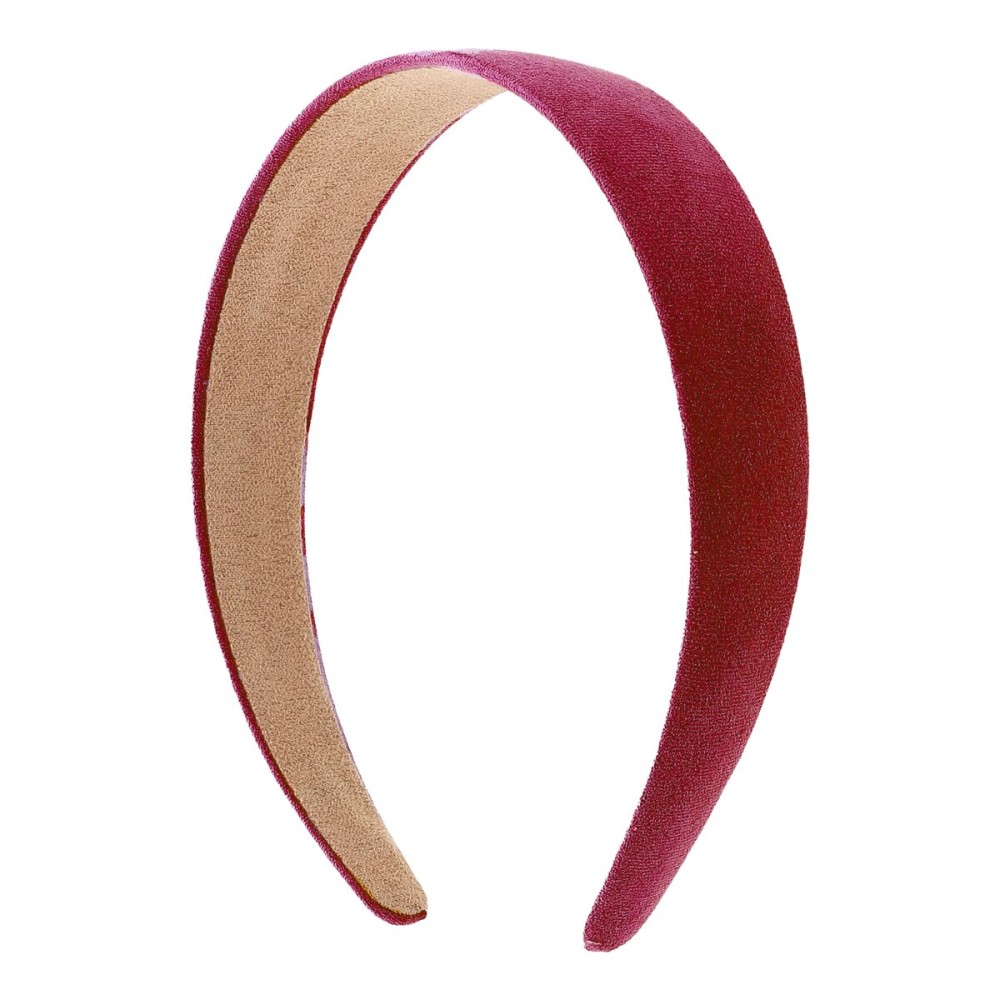 Motique Accessories 1 Inch Wide Suede Like Headband Solid Hair band for Women and Girls - Maroon
