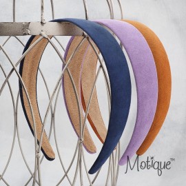 Motique Accessories 1 Inch Wide Suede Like Headband Solid Hair band for Women and Girls - Maroon