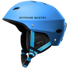 OutdoorMaster Kelvin Ski Helmet - Snowboard Helmet for Men, Women & Youth (Blue,L)