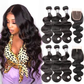 Beauty Princess Body Wave Human Hair 3 Bundles with Closure Double Weft 10A Brazilian Hair Bundles With Closure(16/18/20+14 Inch, 3 Bundles with closure) Beauty Princess Body Wave Human Hair 3 Bundles with Closure Double Weft 10A Brazilian Hair Bundles With Closure(16/18/20+14 Inch, 3 Bundles with closure)
