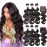 Beauty Princess Body Wave Human Hair 3 Bundles with Closure Double Weft 10A Brazilian Hair Bundles With Closure(16/18/20+14 Inch, 3 Bundles with closure)