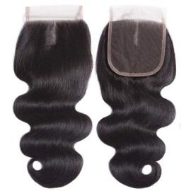Beauty Princess Body Wave Human Hair 3 Bundles with Closure Double Weft 10A Brazilian Hair Bundles With Closure(16/18/20+14 Inch, 3 Bundles with closure)