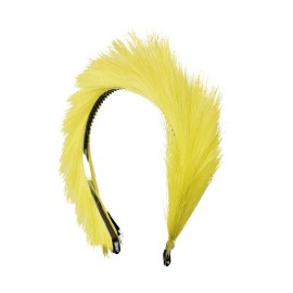 DaCee Designs Accessories Feathered Headband for Women and Girls- Yellow