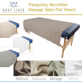 Tranquility Microfiber Massage Table Flat Sheets by Body Linen - Lightweight, Long-Lasting Microfiber Flat Sheets for Massage Table and Spa. Wrinkle Free, Stain-Resistant, Soft and No Pilling-Natural