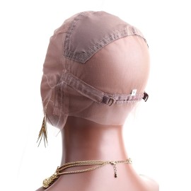 Bella Hair Full Lace Wig Cap with Adjustable Straps for Making Wigs, Medium Brown Swiss Lace with Stretch Panel at Crown (Small Size Cap) Bella Hair Full Lace Wig Cap with Adjustable Straps for Making Wigs, Medium Brown Swiss Lace with Stretch Panel at Crown (Small Size Cap)