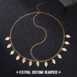 Jovono Boho Hair Chain Gold Leaf Head Chain Headpiece Tassel Greek Costume Hair Accessories for Women and Girls Jovono Boho Hair Chain Gold Leaf Head Chain Headpiece Tassel Greek Costume Hair Accessories for Women and Girls