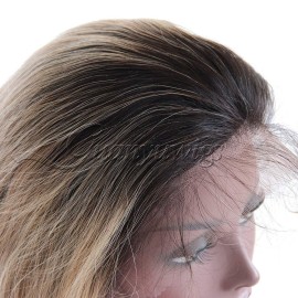 Guanyuwigs Ombre 1B/27 Honey Blonde 360 Lace Front Wig Brazilian Human Hair Body Wave Full Lace Wig For Black Women 150 Density 14inch Guanyuwigs Ombre 1B/27 Honey Blonde 360 Lace Front Wig Brazilian Human Hair Body Wave Full Lace Wig For Black Women 150 Density 14inch