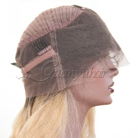 Guanyuwigs Ombre 1B/27 Honey Blonde 360 Lace Front Wig Brazilian Human Hair Body Wave Full Lace Wig For Black Women 150 Density 14inch Guanyuwigs Ombre 1B/27 Honey Blonde 360 Lace Front Wig Brazilian Human Hair Body Wave Full Lace Wig For Black Women 150 Density 14inch