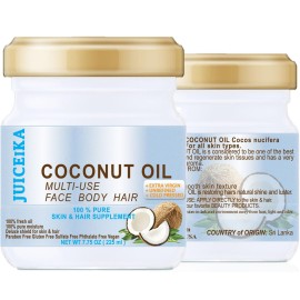 COCONUT OIL Pure EXTRA VIRGIN UNREFINED COLD PRESSED 7.75 Fl.oz 225 ml for Face, Skin, Hair, Lip, Nails by Juiceika COCONUT OIL Pure EXTRA VIRGIN UNREFINED COLD PRESSED 7.75 Fl.oz 225 ml for Face, Skin, Hair, Lip, Nails by Juiceika