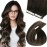 Sunny Hair Tape in Hair Extensions Real Human Hair Invisible Remy Hair Extensions Tape ins for Women Darkest Brown Ombre Medium Brown Balayage 18 inch 20Pcs 50G