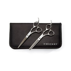 Cricket Shear Advantage Duo Professional Stylist 5.75 & 32T Stainless Steel Hair Cutting Scissors and Hair Thinning Shears Set, Value Set with Case and Accessories