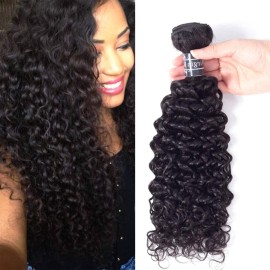 Amella Hair Brazilian Virgin Curly Hair Weave 1 Bundle 95g 8A 100% Unprocessed Brazilian Kinky Curly Bundles Natural Color (14 inch)