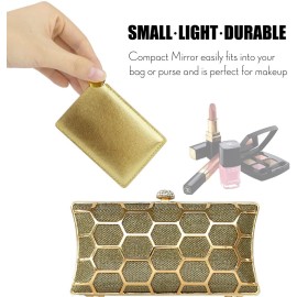 IBEET Unbreakable Stainless Steel Makeup Mirrors,Vanity Mirror Small for Purse Handbag Travel, Rectangular Handheld Compact Pocket Mirror Tiny Wallet Mirror Plate for Makeup