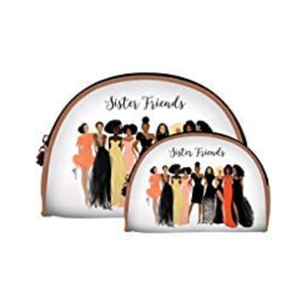 African American Expressions - Mothers Day Gifts for Mom, Set of 2 Makeup Bags, Sister Friends/Girls\' Night Out, 9 x 6.5/7.5 x 5 Inches, COS-16