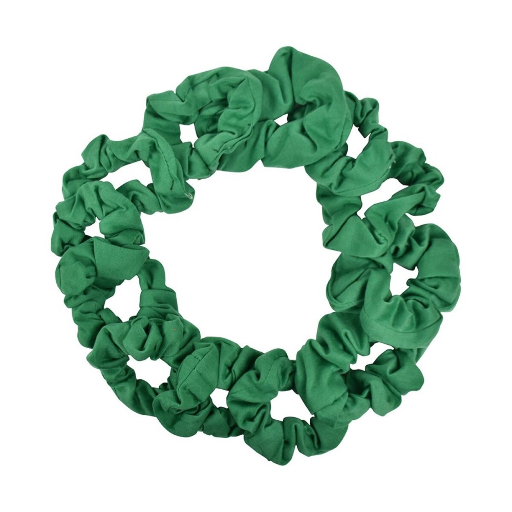 12 Pack Solid Hair Ties Scrunchies (Kelly Green)
