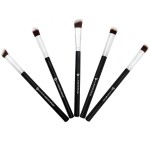 Mini Kabuki Makeup Brush Set - Beauty Junkees 5pc Professional Eyeshadow Make Up Brushes; Blending, Concealer, Contour Highlighter, Smudging Eye Shadow Cosmetics Affordable Cruelty Free