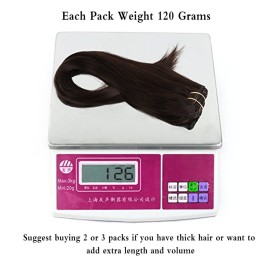 HEESAGA Clip in Hair Extensions Real Human Hair, 16 Inch 120 Grams/4.2 Ounce, 10 Pieces with 22 Clips per Set (12/613 Light Golden Brown/Bleach Blonde)