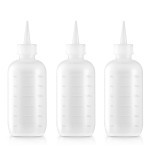 Bar5F Hair Color Applicator Bottles, 3-Pack, 6 Ounce Translucent Squeeze Dropper Bottle with Measuring Scale, BPA Free, Ideal for Salon, Oil, Hair Coloring, Scalp Treatment, Taming & Styling