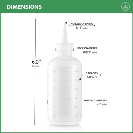 6-Ounce Applicator Bottles for Hair Color, Squeeze Bottle with Measuring Scale, Scalp Oil Perm Treatment, Translucent (Pack of 2) 6-Ounce Applicator Bottles for Hair Color, Squeeze Bottle with Measuring Scale, Scalp Oil Perm Treatment, Translucent (Pack of 2)