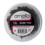 Amelia Beauty Products 1lb Bobby Pins in a Tub | Suitable for All Hair Types - Hair Accessories for Women/Girls - All Day Comfort Perfect for Hairdressing Hair Salon Bun Hair Pin, Bronze
