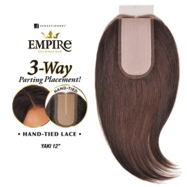 Sensationnel Empire humanhair lace closure - yaki 12 inch 3 way lacepart hand tied weaving closure (1 JETBLACK) Sensationnel Empire humanhair lace closure - yaki 12 inch 3 way lacepart hand tied weaving closure (1 JETBLACK)