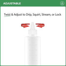Applicator Bottle for Hair - 2-Pack, 8.5 Ounce, Translucent, Adjustable Nozzle, Open/Close Feature, Squeeze Design with Measuring Scale - Ideal for Scalp, Hair Color, Roots, Hair Oil Application
