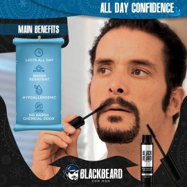 Blackbeard Formula X - Instant Hypoallergenic 1-Day Color for Beard, Mustache, Eyebrows, and Sideburns - Temporary Tint for Men - Black, 3 Pack