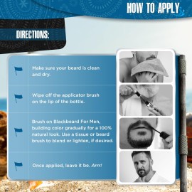 Blackbeard Formula X - Instant Hypoallergenic 1-Day Color for Beard, Mustache, Eyebrows, and Sideburns - Temporary Tint for Men - Black, 3 Pack