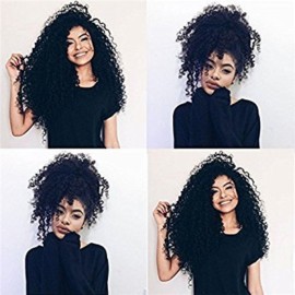 3B 3C Afro Kinky Curly African American Clip in Human Hair Extensions Brazilian Virgin Hair Kinky Curly Clip Ins For Black Women (20 inches)