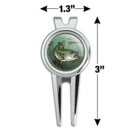 GRAPHICS & MORE Bass Fish Swimming in River Golf Divot Repair Tool and Ball Marker