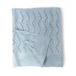 effe bebe Ravelry Knitted Baby Blanket 30x40 (French Blue)