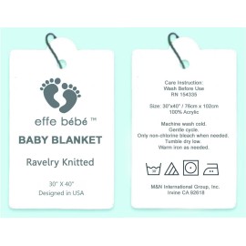 effe bebe Ravelry Knitted Baby Blanket 30x40 (French Blue)