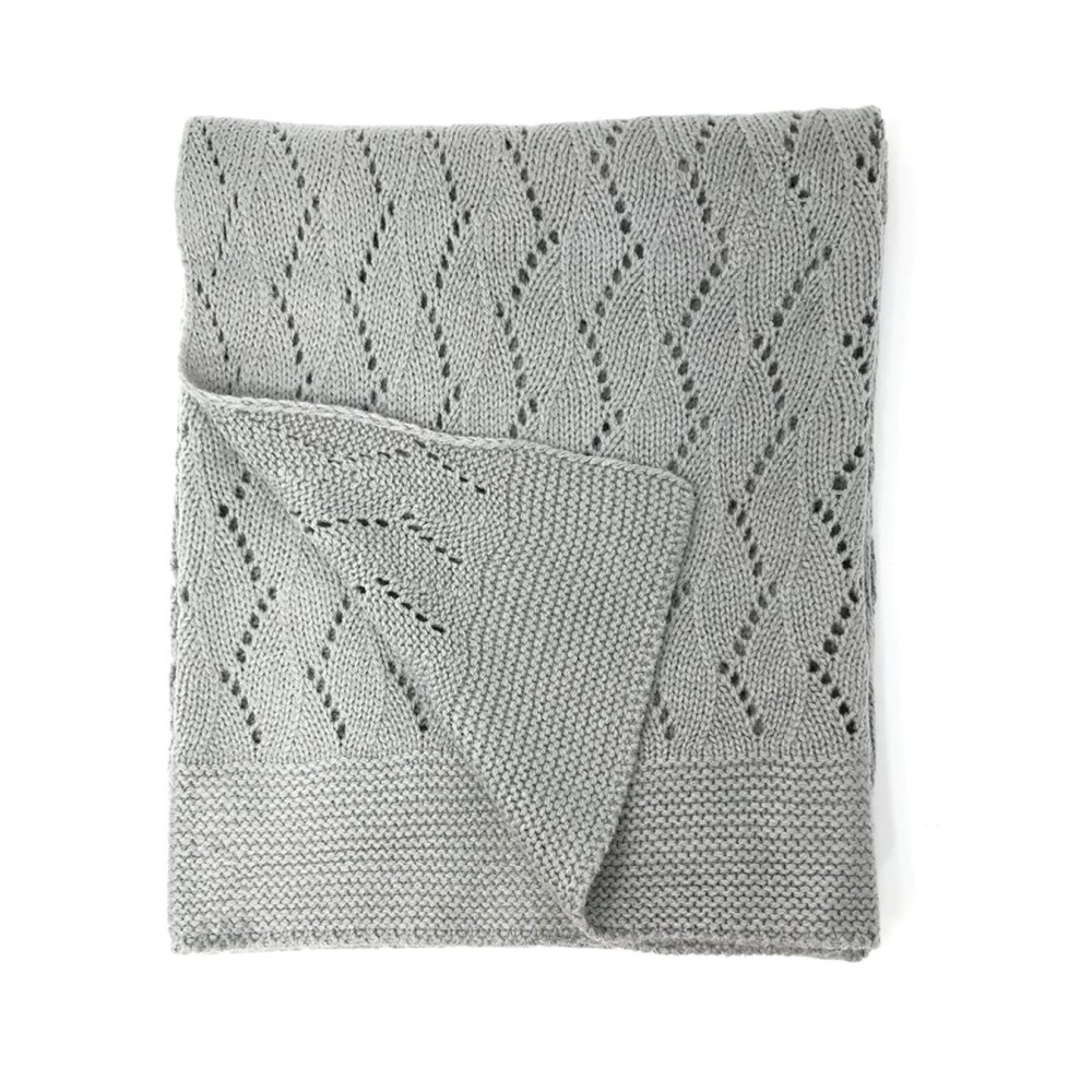 effe bebe Ravelry Knitted Baby Blanket 30x40 (Classic Grey)