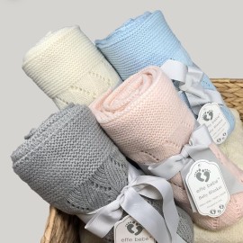 effe bebe Ravelry Knitted Baby Blanket 30x40 (Classic Grey)